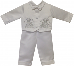 BOYS CRHISTENING W/ ANGEL IN VEST
